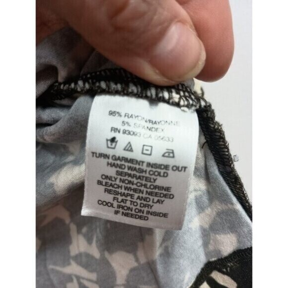 Nic+Zoe Womens Floral Top Small Brown Surplice Jersey Ruched 3/4 Sleeve Y2K - Picture 4 of 6